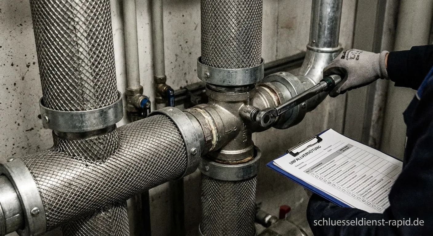 Anbohrschutz an einer Gasleitung mit Schutzkasten