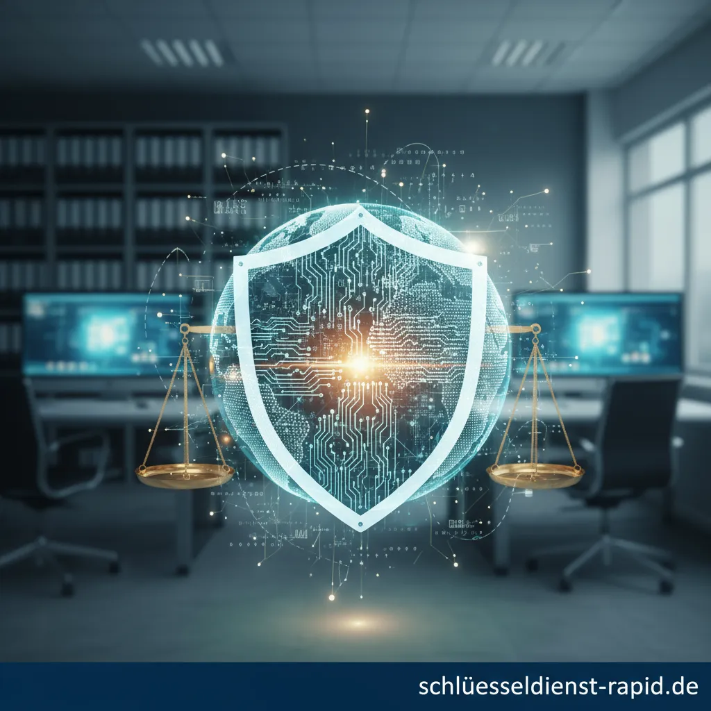 Ein symbolisches Bild für Anwaltskanzleien Sicherheit mit einem Schloss und einem Paragraphenzeichen