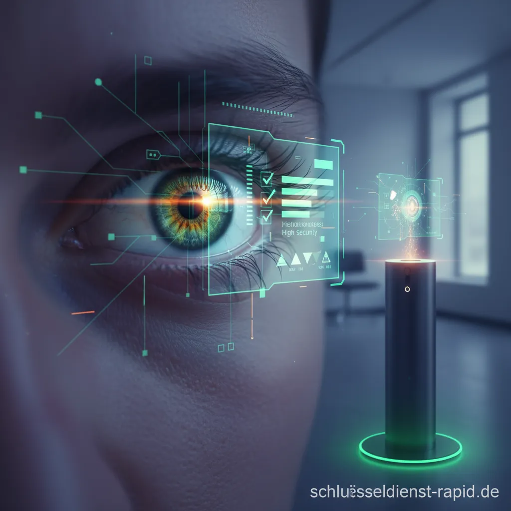 Nahaufnahme eines Auges während des Iris-Scans zur Einrichtung der Iriserkennung.