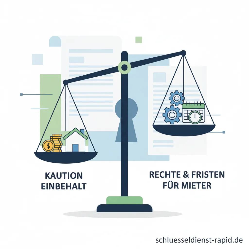 Einbehaltene Mietkaution symbolisiert durch eine Hand, die Geld zurückhält