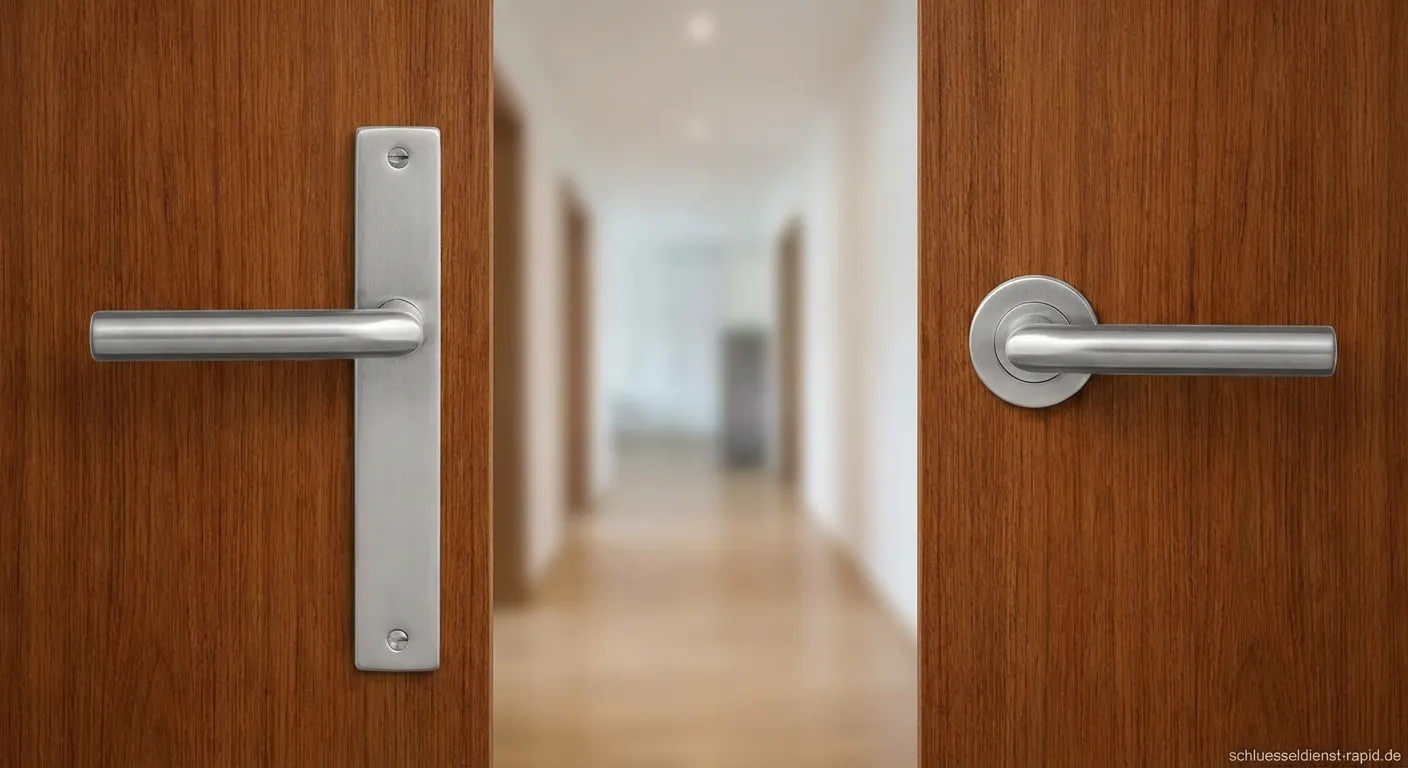 Vergleich Langschild vs Kurzschild Türbeschlag auf Holztür