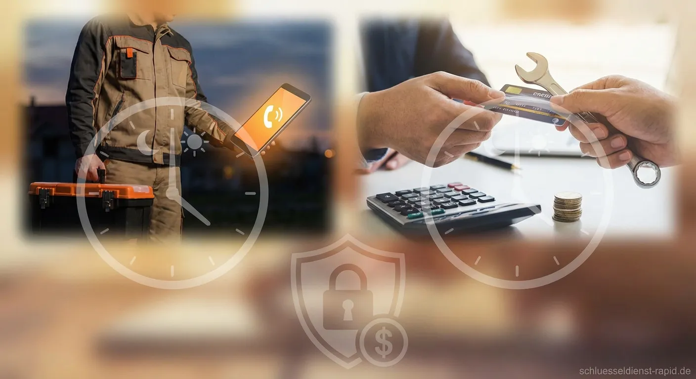 Professioneller Handwerker im Notdienstservice bei der Arbeit an einer Tür