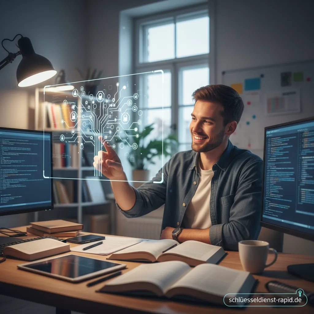 Laptop mit Code auf dem Bildschirm - Symbol für Programmierung