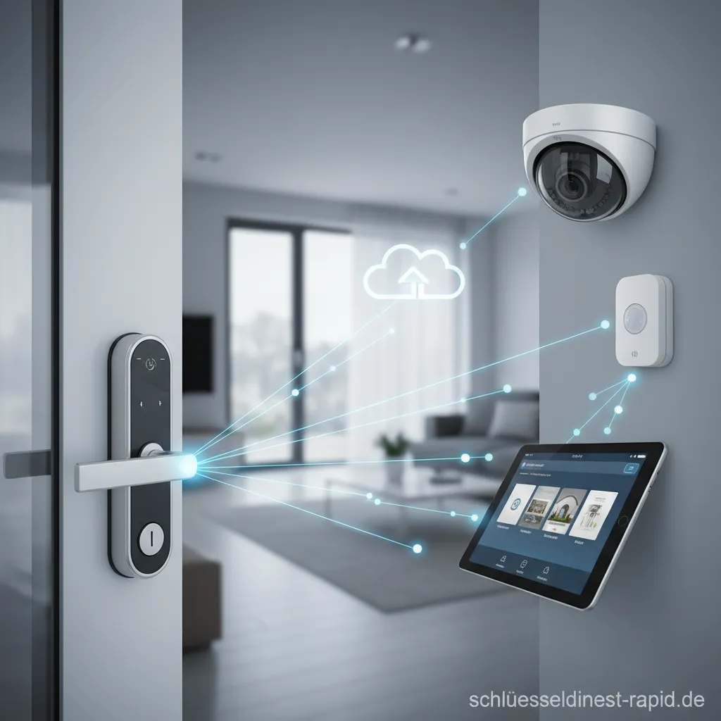 Visualisierung von vernetzter Sicherheitstechnik in einem modernen Smart Home