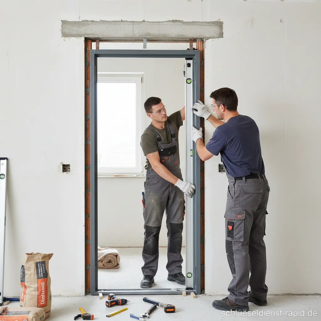 Fachgerechte Installation einer T30 Brandschutztür in einer Maueröffnung