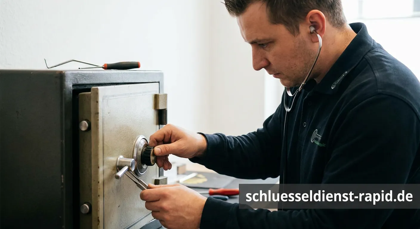 Professionelle Tresoröffnung durch einen Schlüsseldienst-Mitarbeiter