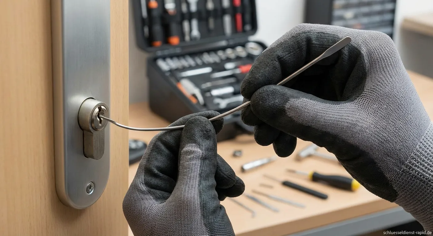Professionelle Türöffnung mit Nadeltechnik durch Schlüsseldienst