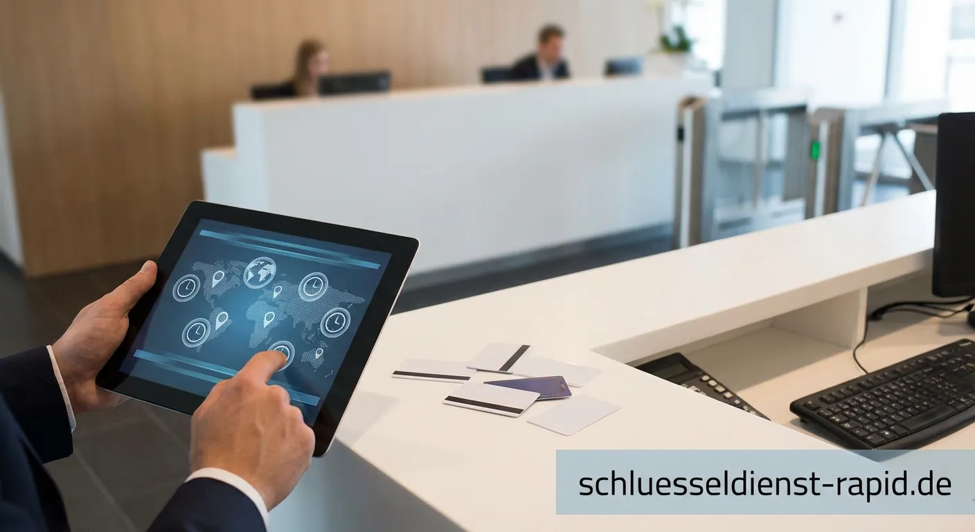 Administrator konfiguriert Zeitzonensteuerung am Computerbildschirm